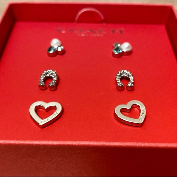 Coach Gift Set in Gift Box with Three Pairs of Stud Earrings - Picture 11 of 12